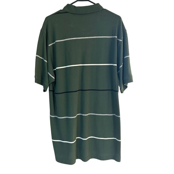 Izod Polo Shirt Mens Size Large Green w/Stripes NEW WITH TAGS! - Picture 2 of 5